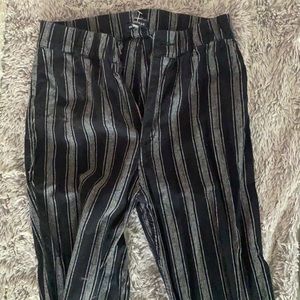 Brandy Melville Tilden Pants - navy + gray stripes